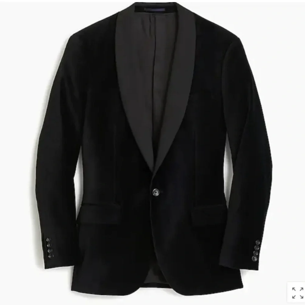 J. Crew Ludlow Satin Shawl Collar Velvet Blazer Black blue wedding formal suit